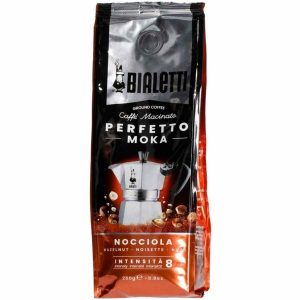 Café Moído Bialetti Perfetto Moka Avelã 250 g: Delicie-se com o sabor intenso deste café moído premium da Bialetti. Aromatizado com avelã, perfeito para sua Moka. Compre já!