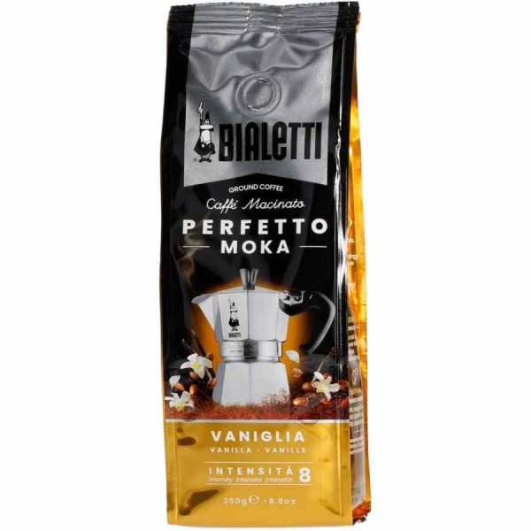 Café Moído Bialetti Perfetto Moka Baunilha 250 g - Delícia aromática para amantes de café exigentes. Compre online agora e desfrute!