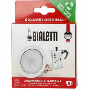 Junta sobressalente e placa de filtro Bialetti para Moka Express e fogão de indução, peças de substituição de alta qualidade para máquina de café expresso.
