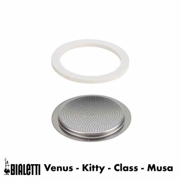 Conjunto de peças sobressalentes Bialetti para cafeteiras Venus, Kitty, Class e Musa Moka. Mantenha sua cafeteira sempre em perfeito estado!