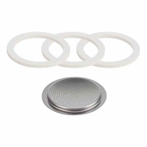 Conjunto de juntas sobressalentes Bialetti para Moka Express - Aromatize o seu café com qualidade e durabilidade. Compatível com máquinas de café expresso.