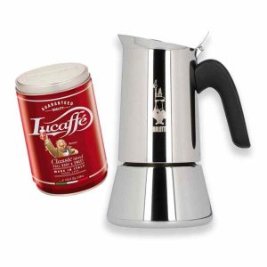 Cafeteira Bialetti Venus Moka & Café Moído Lucaffé Classic 250g - Aroma e sabor perfeitos para o seu café!