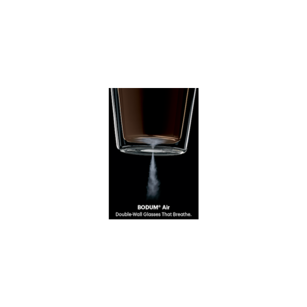 Caneca em vidro de parede dupla Bodum Assam, conjunto de 2 – Design elegante e resistente para desfrutar do seu café favorito. Perfeito para presentear!