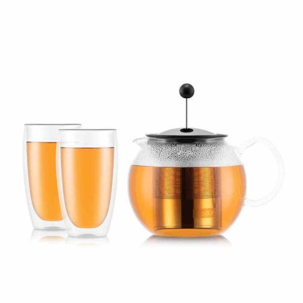 Prensa de Chá Bodum Assam 1,0 l - Prepare chás deliciosos com facilidade e elegância. Design sofisticado para sua cozinha. Ideal para presentear.