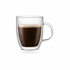 Caneca Bodum Bistro Vidro Parede Dupla, 2 unidades - Design elegante e durável para desfrutar das suas bebidas favoritas com estilo. Ideal para presentear!