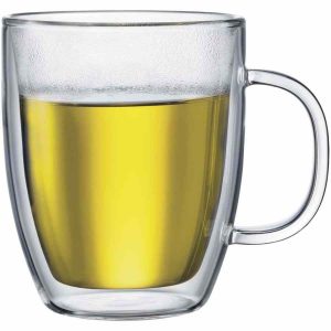 Caneca Bodum Bistro Vidro Parede Dupla, 2 un. - Elegância e qualidade para os seus momentos de café. Caneca em vidro resistente com parede dupla.