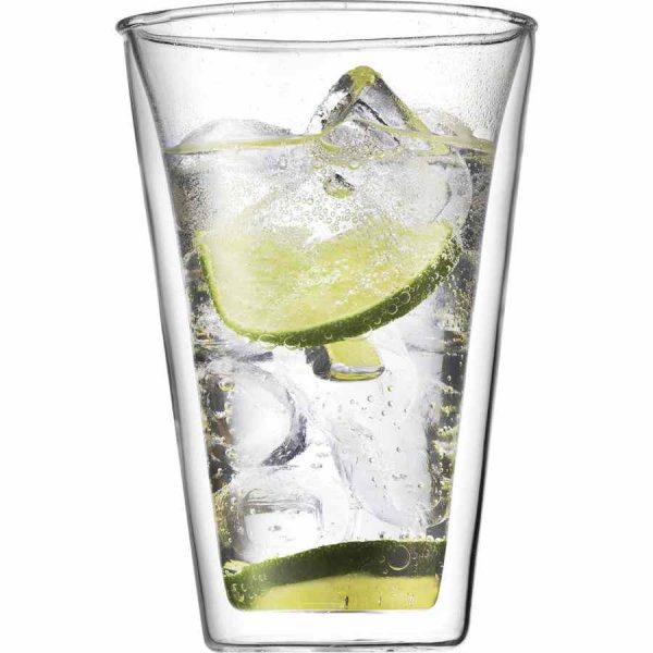 Caneca de Parede Dupla Bodum Cantina em Vidro, Conjunto de 2 - Design Elegante para Manter a Bebida Quente ou Fria - Ideal para Presentear ou Uso Diário