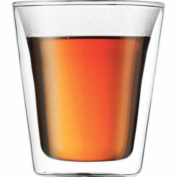 Copos Bodum Cantina Vidro Parede Dupla, conjunto de 2 unidades - Elegância e resistência para desfrutar das suas bebidas favoritas.