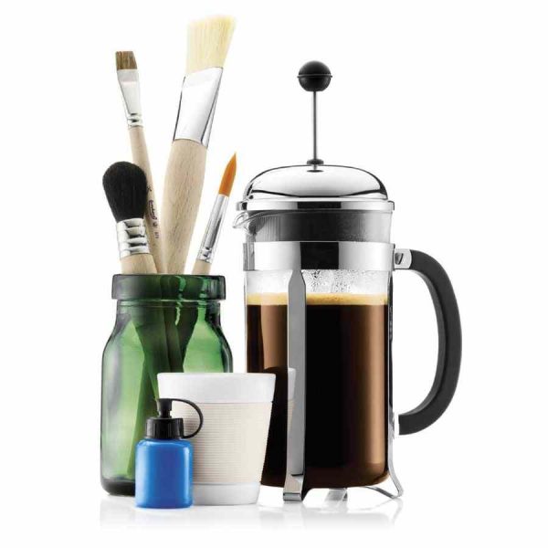 Cafeteira de prensa francesa Bodum Chambord: prepara café robusto em casa. Design elegante para os amantes de café exigentes. Ideal para presentear!