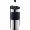 Caneca isolada Bodum Travel Press 350 ml - Mantenha sua bebida quente ou fria por mais tempo. Ideal para viagens e momentos especiais. Qualidade premium.
