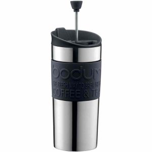 Caneca isolada Bodum Travel Press 350 ml - Mantenha sua bebida quente ou fria por mais tempo. Ideal para viagens e momentos especiais. Qualidade premium.