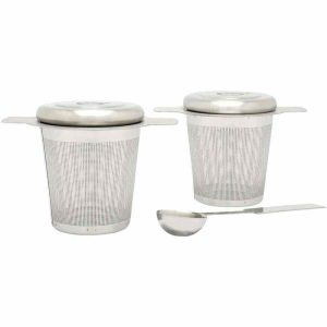 Conjunto Bredemeijer 2 Filtros Aço Inoxidável + Colher de Chá, kit elegante para chá. Ideal para apreciadores de chá. Compre online!