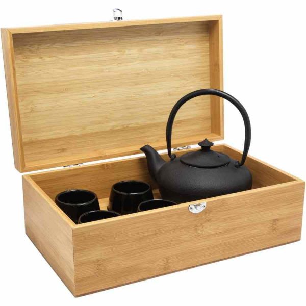 Bule de Chá de Ferro Fundido Bredemeijer Chengdu 1,0 l + 2 Xícaras - Conjunto de Presente de Luxo para Chávenas de Chá, Design Elegante e Durável.