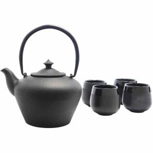 Chá de luxo: Bule de ferro fundido Bredemeijer Chengdu 1,0 l + 2 xícaras em elegante caixa de presente - Compre já! 🍵🎁