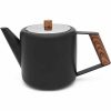 Bule Bredemeijer Duet® Boston 1100 ml, design elegante preto fosco e madeira - Chá quente servido com estilo e qualidade. Ideal para sua casa!