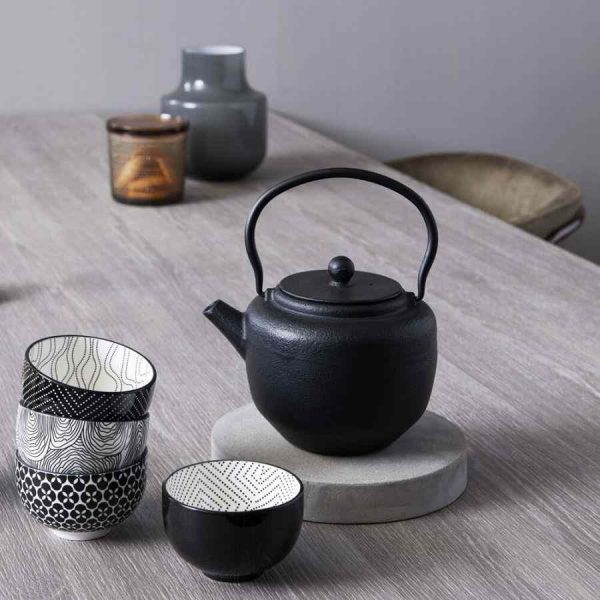 Tigelas de Chá Bredemeijer Pucheng 180 ml - Conjunto de 4 peças de cerâmica elegante para desfrutar de chás. Qualidade premium para a sua experiência de chá.