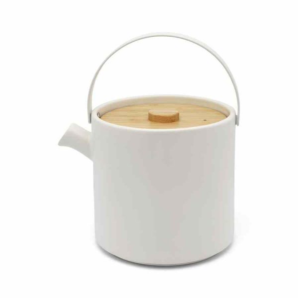 Bule de Cerâmica Bredemeijer Umea 1,2 l com Aquecedor de Chá - Branco, Elegância e funcionalidade para desfrutar do chá perfeito. Ideal para presentear!