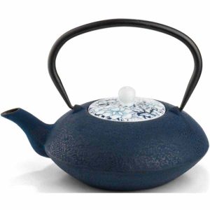 Bule Bredemeijer Yantai 1200 ml em Ferro Fundido, Azul Escuro - Elegância e durabilidade para o seu chá preferido. Compre online!
