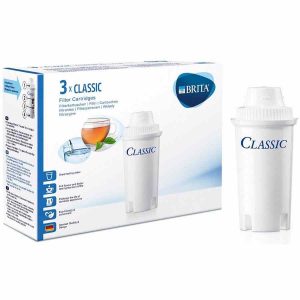 Cartuchos de filtro de água Brita Classic - Pack de 3 unidades para água pura e saudável. Substituição fácil e eficaz. Recomendado online.
