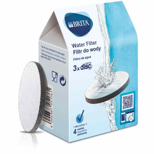 Conjunto de 3 Filtros Brita MicroDisc para uma água mais pura e saudável - Kit de reposição para filtros de qualidade premium. Compre já!