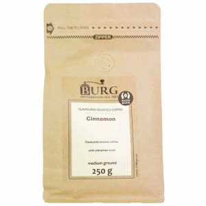 Café Sabor Burg, Canela 250 g Moído - Delicie-se com este café gourmet de alta qualidade com sabor intenso a canela. Produto premium para compra online.