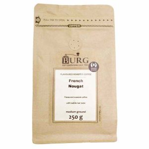 Café Sabor Burg, Nougat Francês 250 g Moído - Desfrute do Melhor Café Moído de Alta Qualidade! Ideal para os Amantes de Café. Delicie-se!