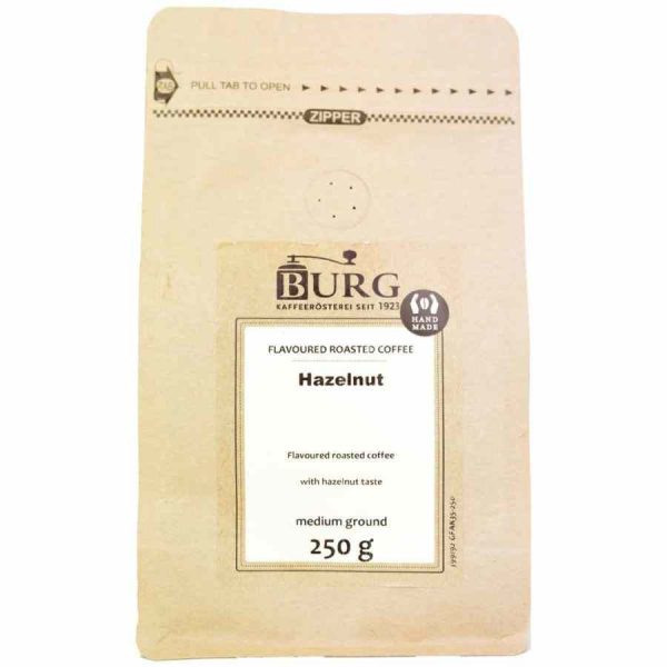 Café Sabor Burg, Avelã 250 g Moído - Delicie-se com o melhor café moído com aroma delicioso a avelã. Produto premium online.