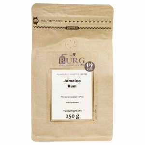 Delicioso Café Sabor Burg com Rum Jamaica, 250 g Moído - Desfrute de um café de alta qualidade e aroma irresistível. Compre online!