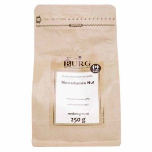 Café gourmet moído com noz macadâmia, 250g: desfrute de uma experiência única de sabor e qualidade com o Café Sabor Burg. Compre online!