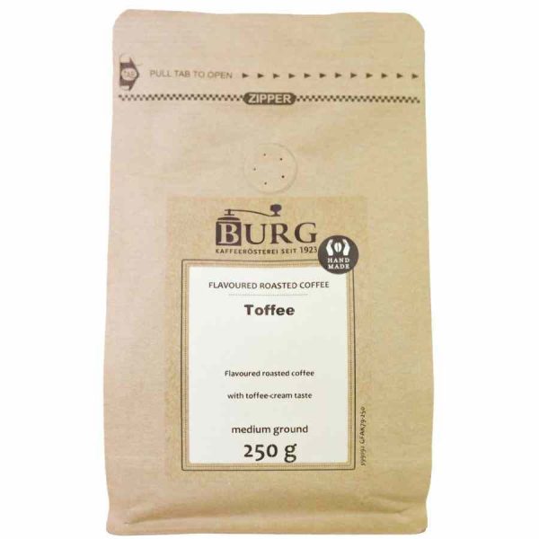 Café Sabor Burg Moído de Caramelo 250 g - Aroma intenso para os amantes de café. Compre online e desfrute de cada chávena. Perfeito para os momentos de pausa.