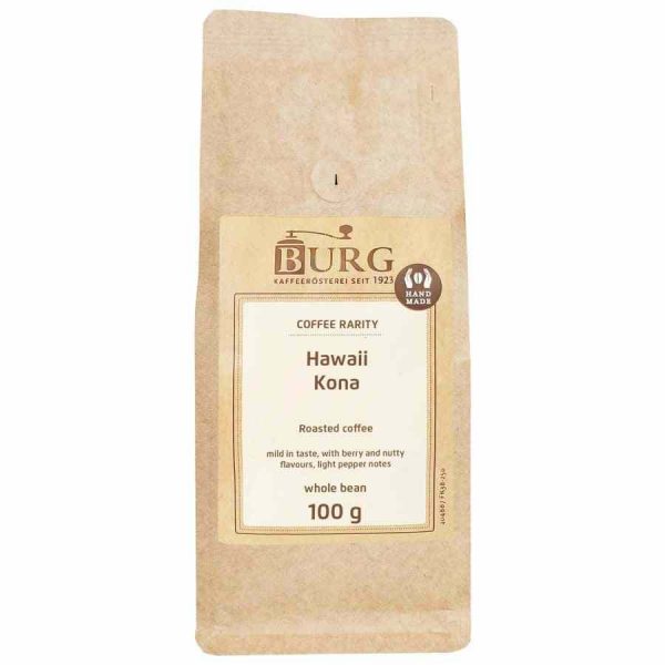 Grãos de café Burg Hawaii Kona - Aroma exótico e sabor intenso, para os verdadeiros apreciadores de café. Compre online agora.