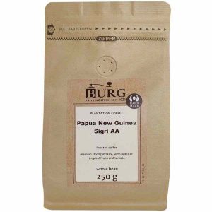 Burg Papua Nova Guiné Sigri 250 g grãos de café de primeira qualidade para comprar online - Rico aroma e sabor para os amantes de café exigentes.