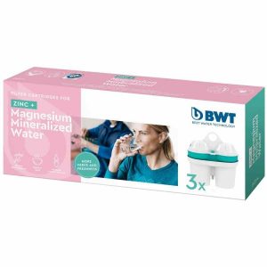 Cartucho de filtro de água mineralizada de zinco + magnésio BWT, pacote com 3 - Purifique sua água com qualidade superior.
