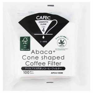 Filtro de Café Cone CAFEC Abaca+ para 4 Copos, Branco - Conjunto de 100 Unidades, Qualidade Premium. Compre Online!