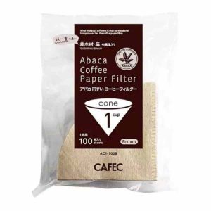 Filtro de café em cone de papel CAFEC ABACA para 1 xícara, marrom - Produto de qualidade premium para venda online.
