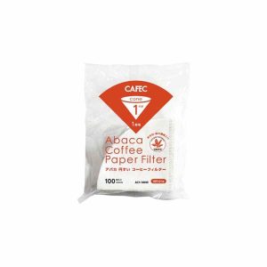Filtro de Papel Cone CAFEC ABACA para 1 Xícara, Branco - Pacote com 100 unidades. Ideal para café de alta qualidade. Compre Agora!