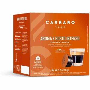 Cápsulas de café compatíveis com Carraro 1927 Aroma e Gusto Intenso Dolce Gusto®, 16 unidades - Desfrute de um café intenso e aromático em cada chávena! Ideal para amantes de café exigentes.