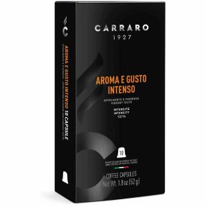Cápsulas de Café Carraro 1927 Aroma e Gusto Intenso Premium para Nespresso - Pack de 10 unidades. Desfrute de um café extraordinário em casa!