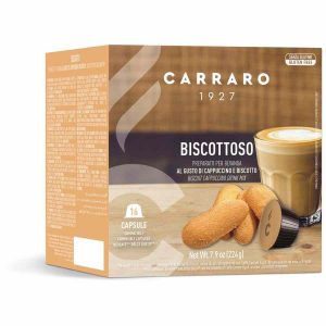 Cápsulas de café compatíveis com Carraro 1927 Biscottoso Cappuccino Dolce Gusto® - Caixa de 16 unidades, aroma intenso e sabor irresistível. Compre online!