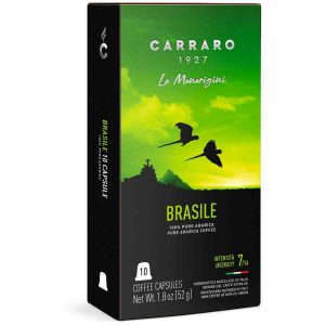 Cápsulas de Café Carraro 1927 Brasile Premium: 10 unidades compatíveis com Nespresso, qualidade suprema para o seu momento de prazer!