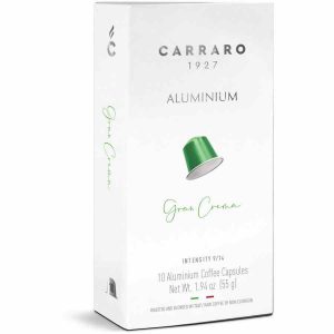 Cápsulas de café Carraro 1927 Gran Crema Nespresso - 10 unidades, Aroma intenso e sabor requintado para momentos especiais. Compatíveis com Nespresso.
