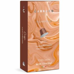 Cápsulas de café com aroma de avelã Carraro 1927, compatíveis com Nespresso - Conjunto de 10 unidades, saboroso e de alta qualidade. Ideal para sua máquina de café!
