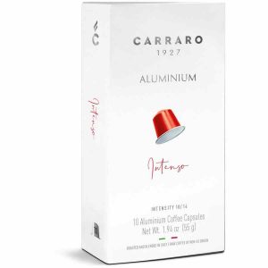 Cápsulas de café premium para Nespresso Carraro 1927 Intenso, sabor intenso e sofisticado. Aprecie o melhor café em casa!