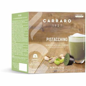 Cápsulas de café compatíveis com Carraro 1927 Pistachio Dolce Gusto® - 16 unidades, sabor intenso e irresistível para a sua máquina Dolce Gusto®. Aproveite!