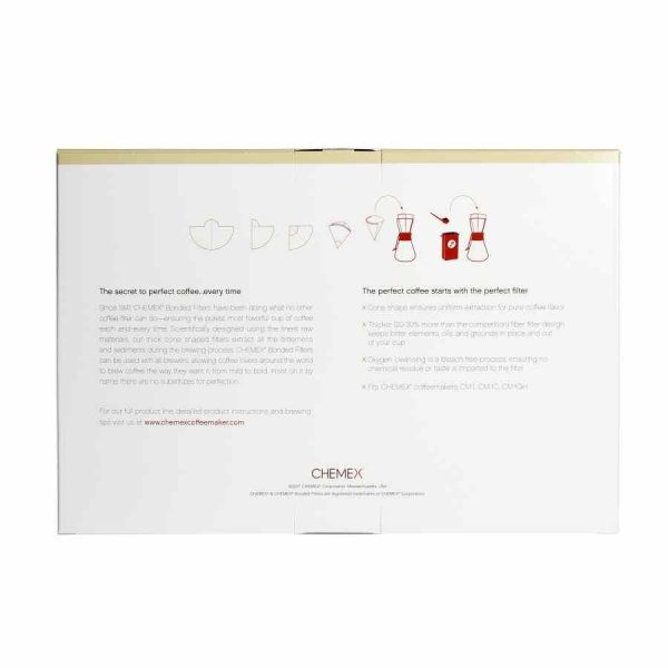 Papéis de filtro Chemex Brown para cafeteira de 3 xícaras, 100 unidades - filtragem perfeita para o seu café fresco. Compre online e desfrute!