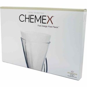 Papéis de filtro Chemex para cafeteira de 3 xícaras, 100 unidades - Mantenha o seu café fresco e saboroso com estes filtros de qualidade premium!