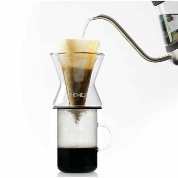 Jarra Funnex Chemex em vidro borossilicato de alta qualidade para preparar café. Design elegante e sofisticado para os amantes de café exigentes.