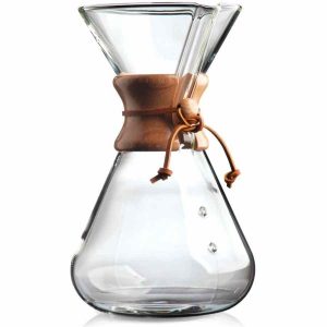 Cervejeira de café soprada à mão Chemex para café fresco e aromático. Adquira já esta peça de alta qualidade para grandes momentos!