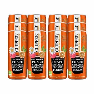 Sumo de Clipper Fusão Orgânica de Camomila, Pêssego e Laranja - Embalagem de 250 ml (Pack com 12) - Delicioso e Refrescante!
