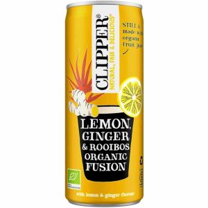 Bebida refrescante orgânica Clipper Fusão de Limão, Gengibre e Rooibos 250 ml - Compre online agora! Energize-se com este delicioso mix natural.